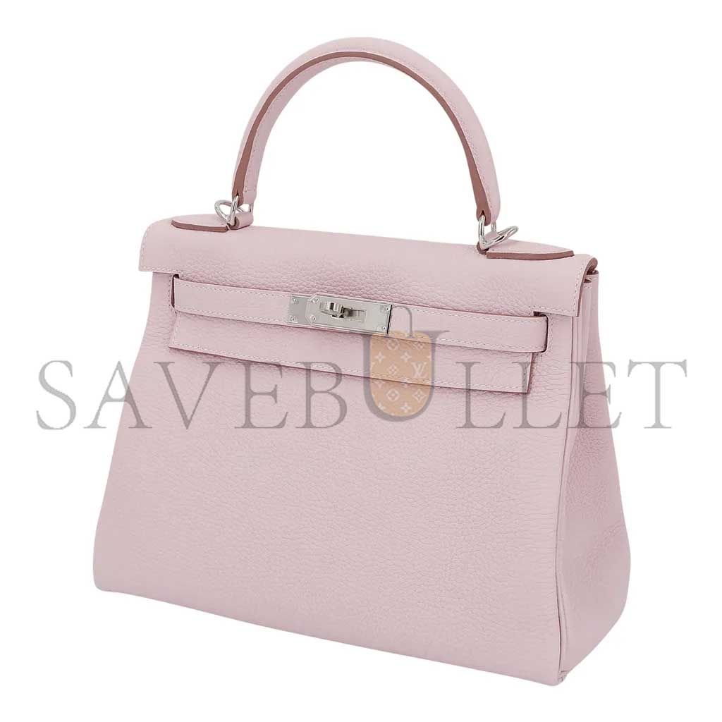 HERMÈS KELLY 25 TOGO FANTASY PURPLE SILVER BUCKLE (25*17*7cm)